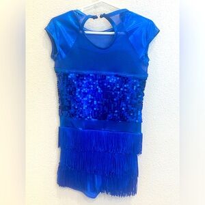 Dance/Gymnastic performance outfit with fringe